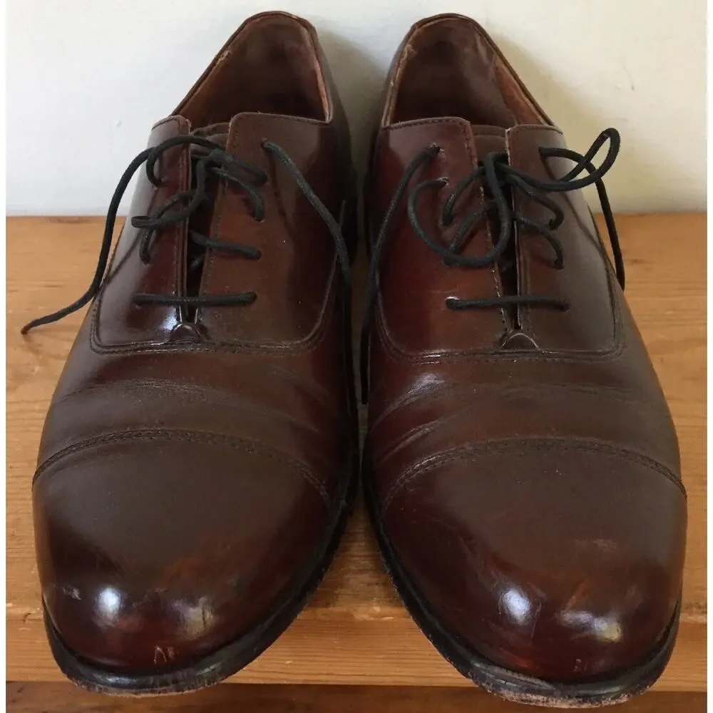 Bostonian Classics Brown Leather Sole Mens Oxford Lace Up Dress Shoes 8.5M 42